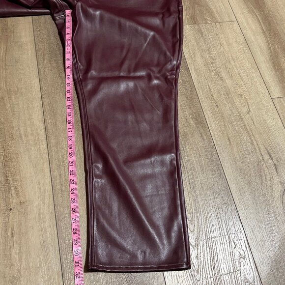 Good American Faux Leather Pants Plus Size 26 Burgundy Wine - Picture 10 of 13